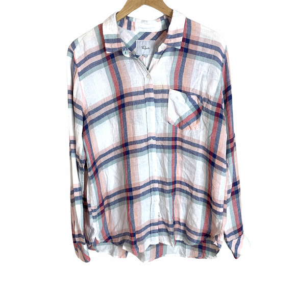 NWT Rails Charli Plaid Button Down Blouse Shirt L - Picture 4 of 12